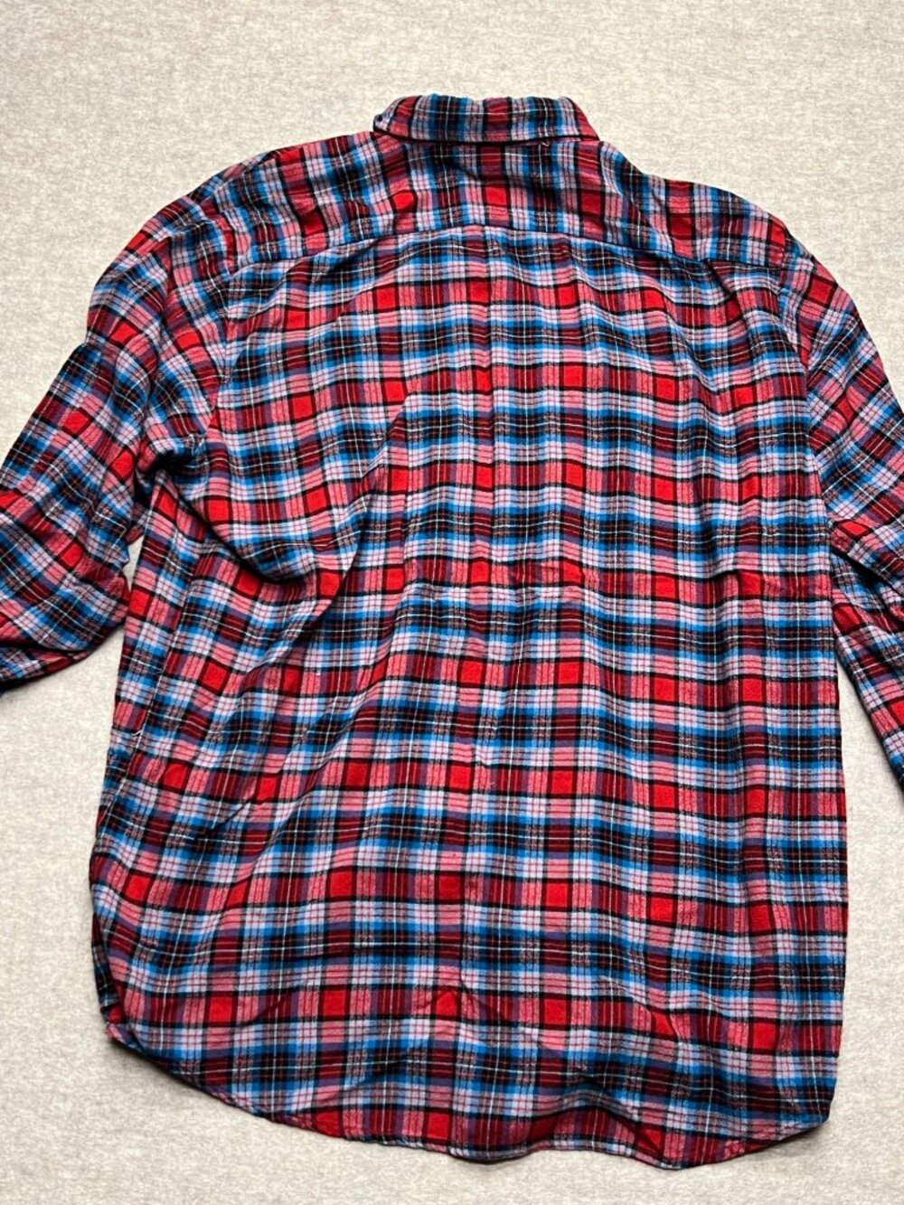 Vintage Outdoor Exchange Red Plaid Flannel Shacket Shirt Button Down Men XL Tall - Picture 7 of 9
